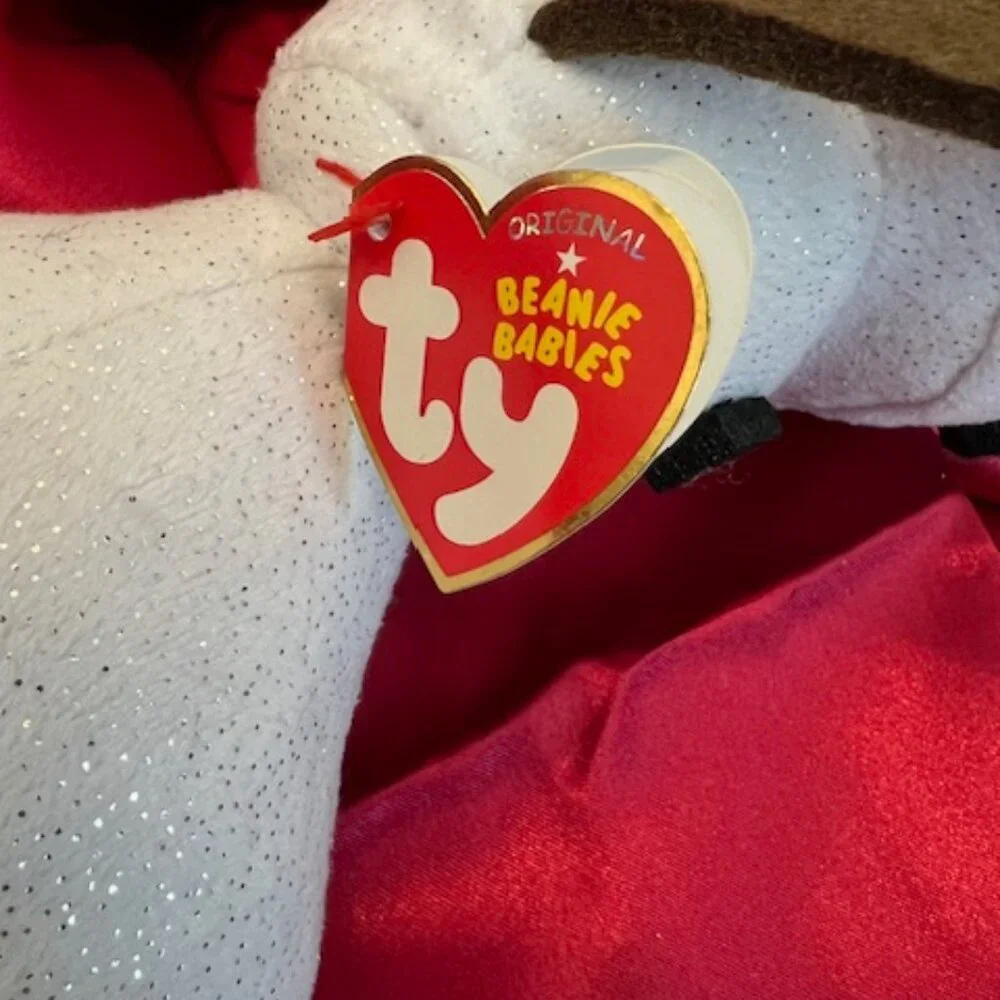 Ty Sparkle Beanie Baby Olaf the Snowman plush‎ toy DISNEY with Santa hat